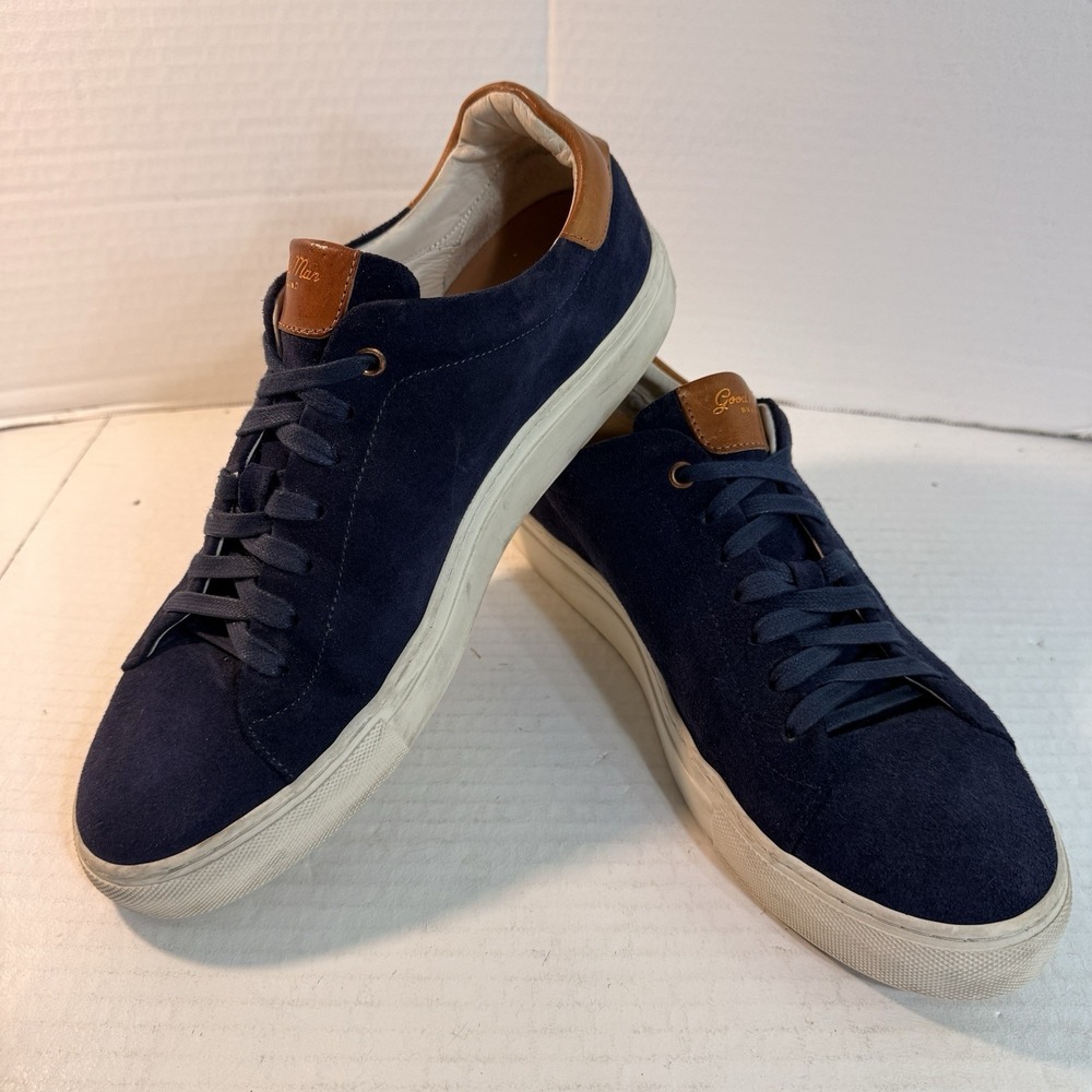 Good Man Brand Suede Dress Sneakers Men's 10.5 Navy Blue Classic Preppy Italy